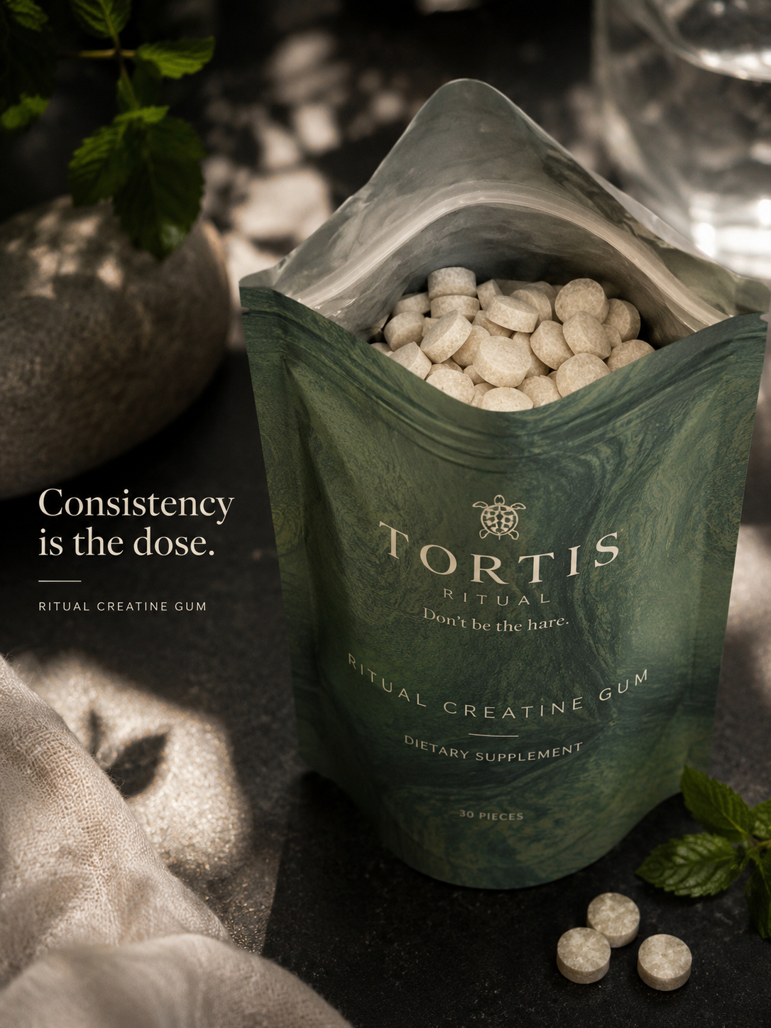 Open TORTIS Ritual creatine gum pouch